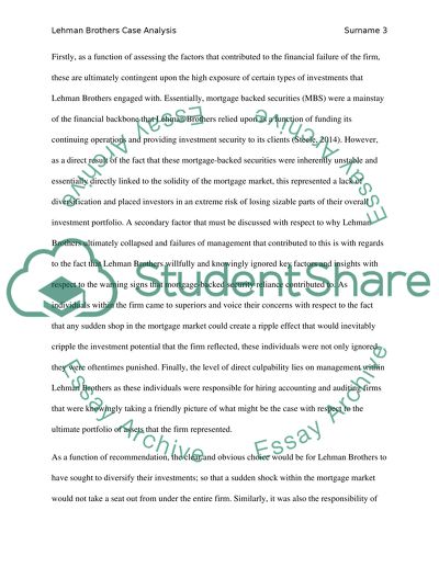 Investment Risk Management of Lehman Brothers