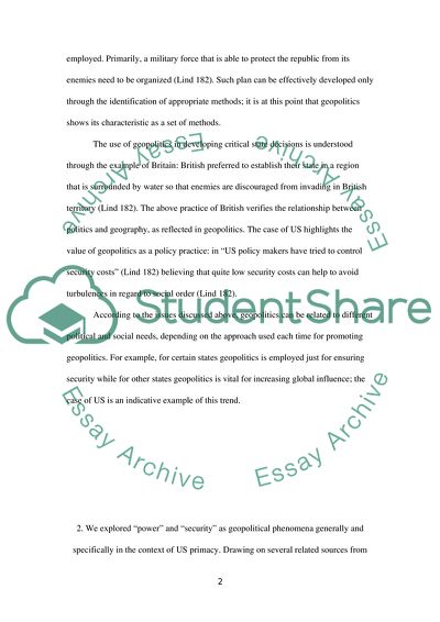 Geopolitics as a Field of Knowledge