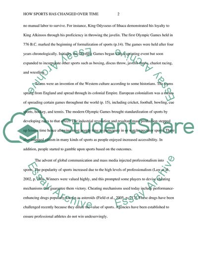 How Sport Has Changed Over Time