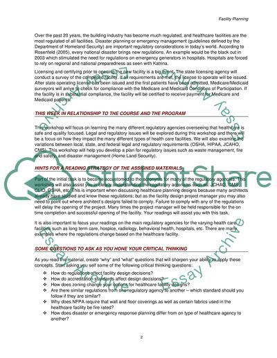 Health Care Facility Planning Part II - Outpatient Clinic