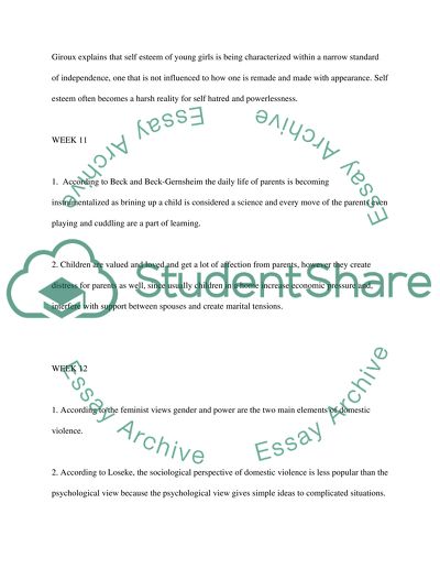 Sociology SGY360 - Weekly answers (weeks 2 to 12), info ready and easy to do