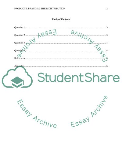 Products, Brands & Their Distribution