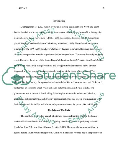 Evolution of Conflict in Sudan