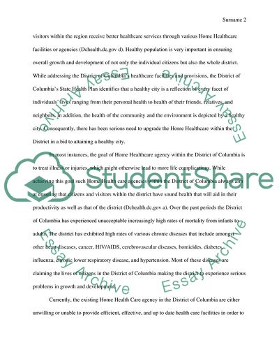 The Need for an Additional Home Health Care Agency in the District of Columbia