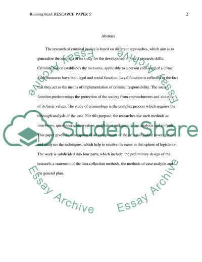 The Preliminary Design of the Research