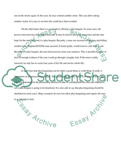 Agreement between a Prosecutor and a Defendant