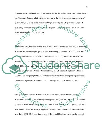 Vietnam War: What was the most important issues/events of the time period 1969 to 1973
