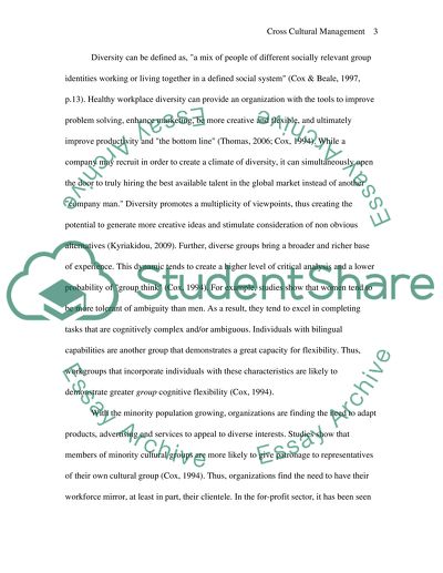 Cross-Cultural Management