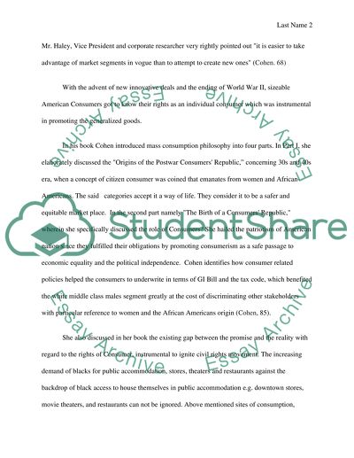 The politics of mass consumption in postwar America by Lizabeth Cohen,