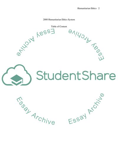 Humanitarian Ethics System