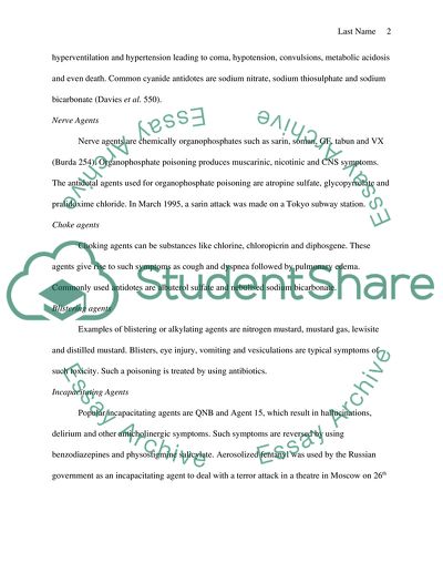 Chemical, Biological and Nuclear Agents and Incidents