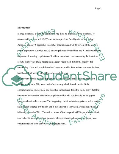 Ex-Offenders Transitioning Back into Society