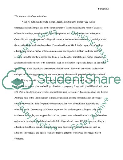 The purpose of a college education