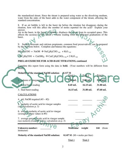 Acid-Base Titrations