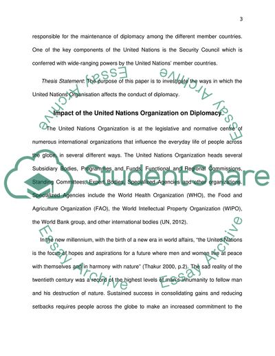 The United Nations Organisations Effect On The Conduct Of Diplomacy