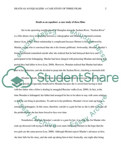 Death as an Equalizer: A Study of Suzhou River, Water, and Mountain Patrol: Kekexili