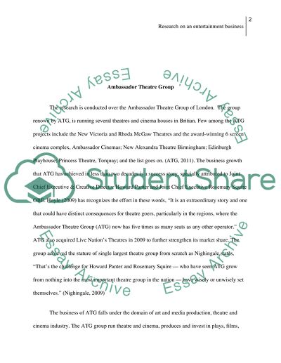 Research an Entertainment Business