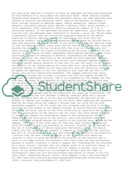 Union Demands - Larry Melton