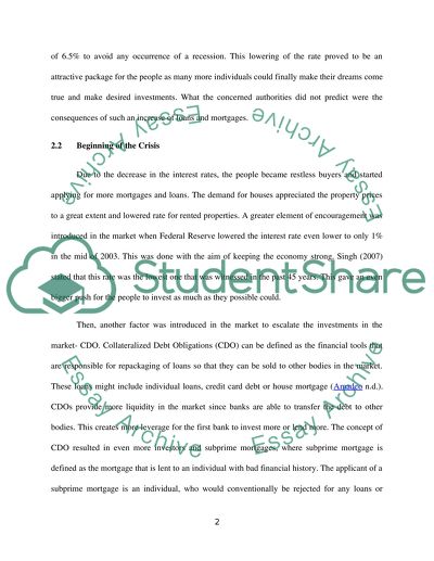 Global Financial Crisis 2007-2009