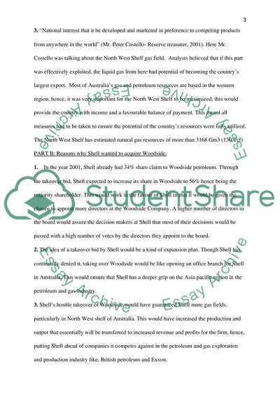 Shells Attempt to Takeover Woodside