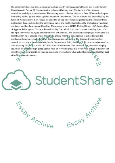 Occupational Health and Safety