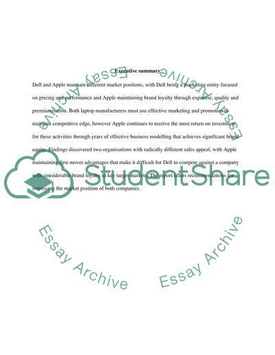 Comparative Aanalysis of Dell And Apple Laptop Marketing