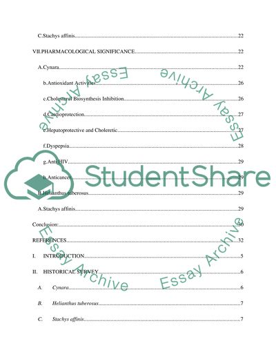 Chief Characteristics of the Three Artichokes