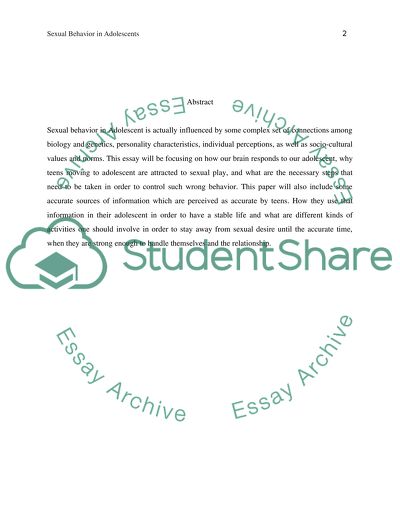 Sexual Behavior in Adolescents