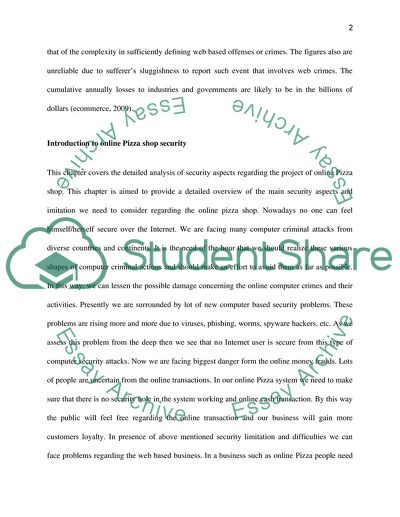 Online Pizza Security