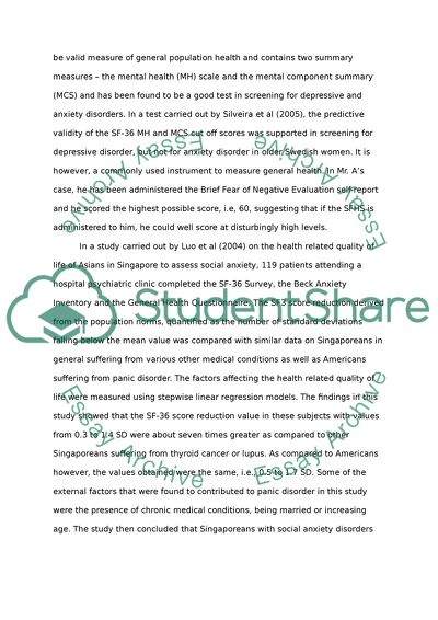 Social Anxiety Disorder