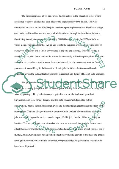 How Current Budget Cuts Affect Employment