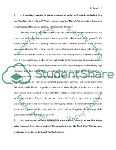 Does an Ancient Redwood Forest Have Value Other Than Its Economic One as Potential Lumber