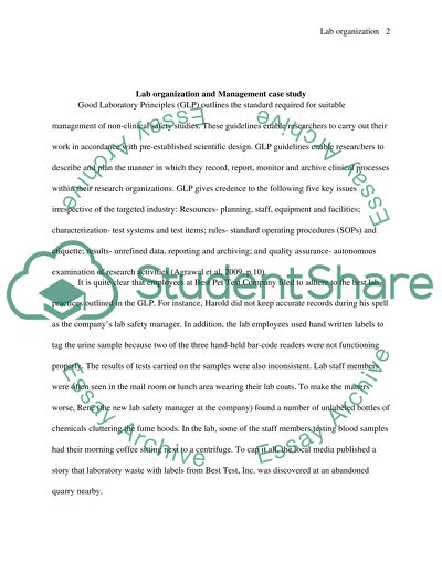 Lab organization and Management case study