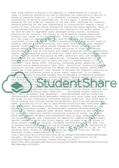 The Role of Scenario Planning in Exploring the Environment