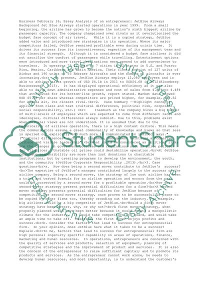 Performance of JetBlue Airways