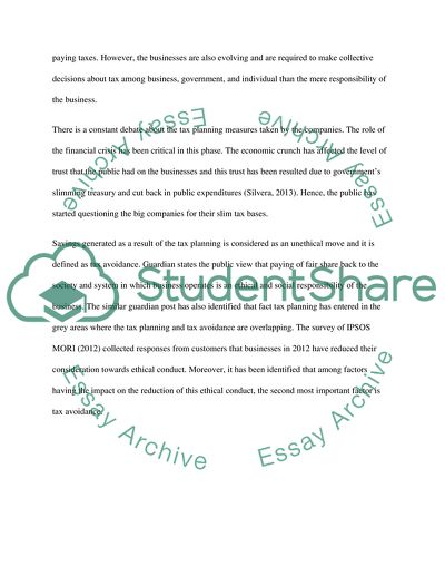 Tax Planning And Tax Avoidance