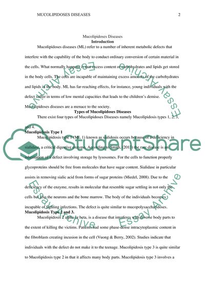 Types of Mucolipidoses Diseases