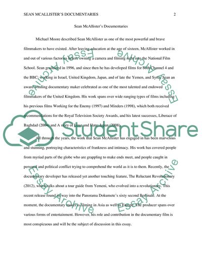 Sean Mcallisters Documentaries