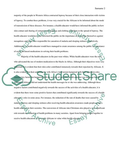 History of Health and Health Education