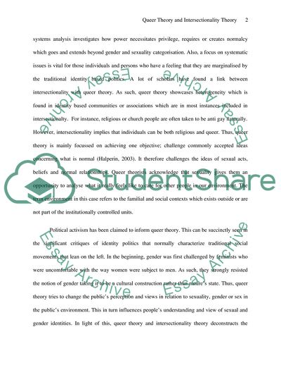 Queer Theory and Intersectionality Theory