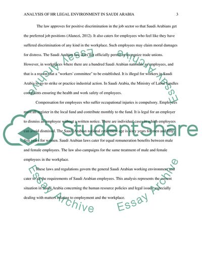 Human Resources Legal Environment in Saudi Arabia