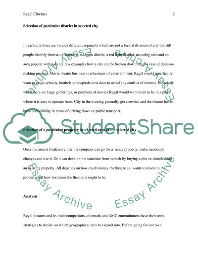 Regal Movie Theaters (geographical distribution analysis)
