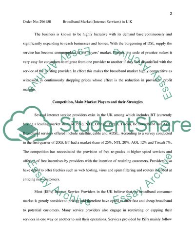 Broadband market (internet services) in u.k