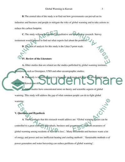 Custom research paper about global warming in Kuwait