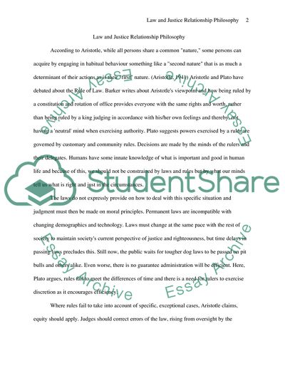 Law and Justice Relationship Philosophy