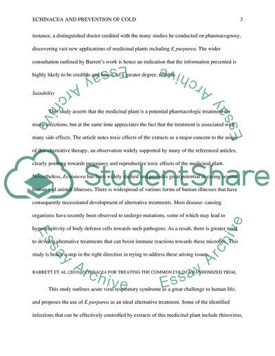 Echinacea and Prevention of Cold