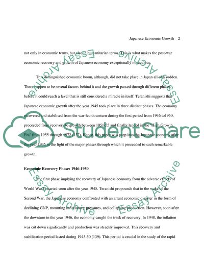 Stages of Japanese Post-war Economic Growth