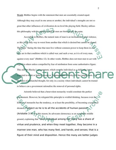 Brave New World and Political Theory