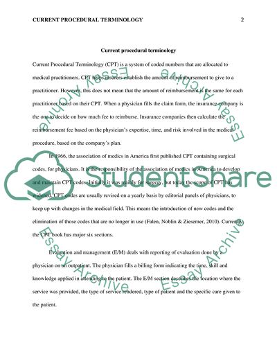 Description of the CPT Coding System