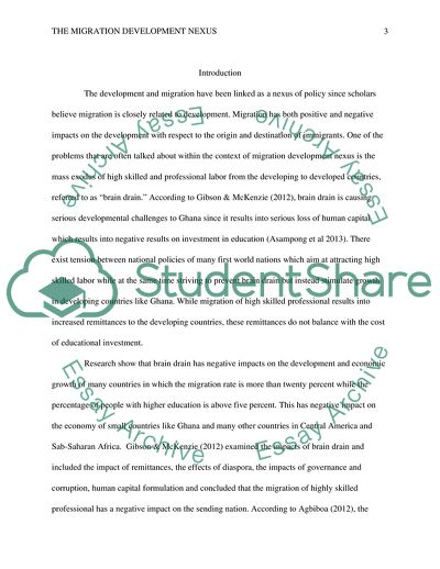 The Migration Development Nexus